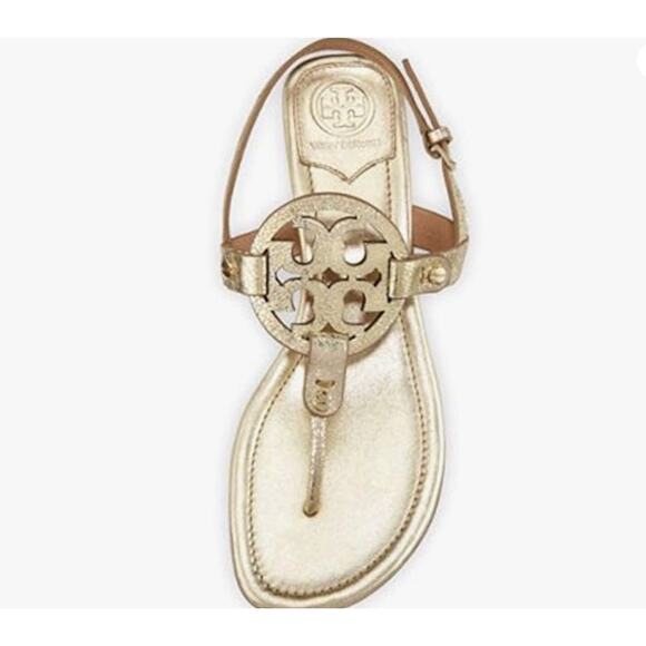 Tory Burch Miller Heeled Sandal in Spark Gold with box & dustbag - Picture 2 of 5